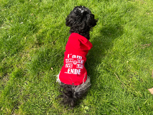 Hunde Hoodie Logo  I`am Verrückt Live Life