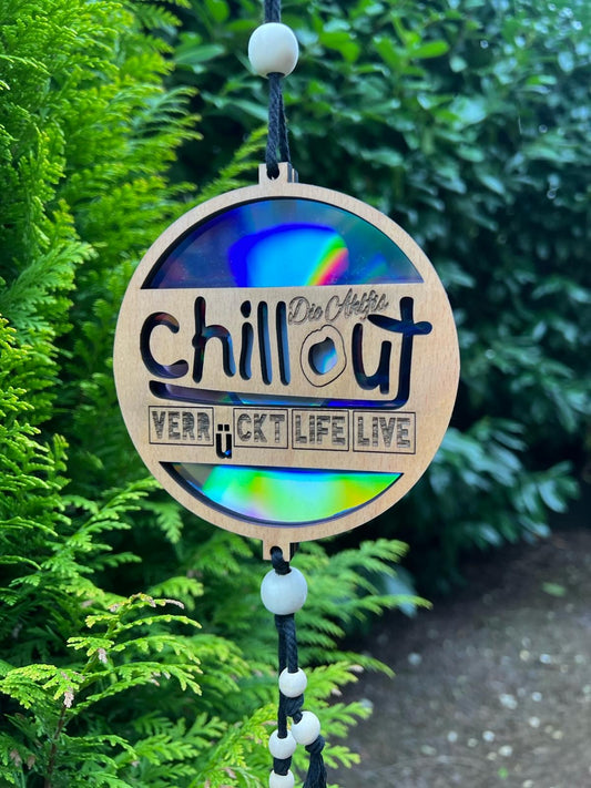 Suncatcher Logo Chillout Verrückt Life Live (Handmade)